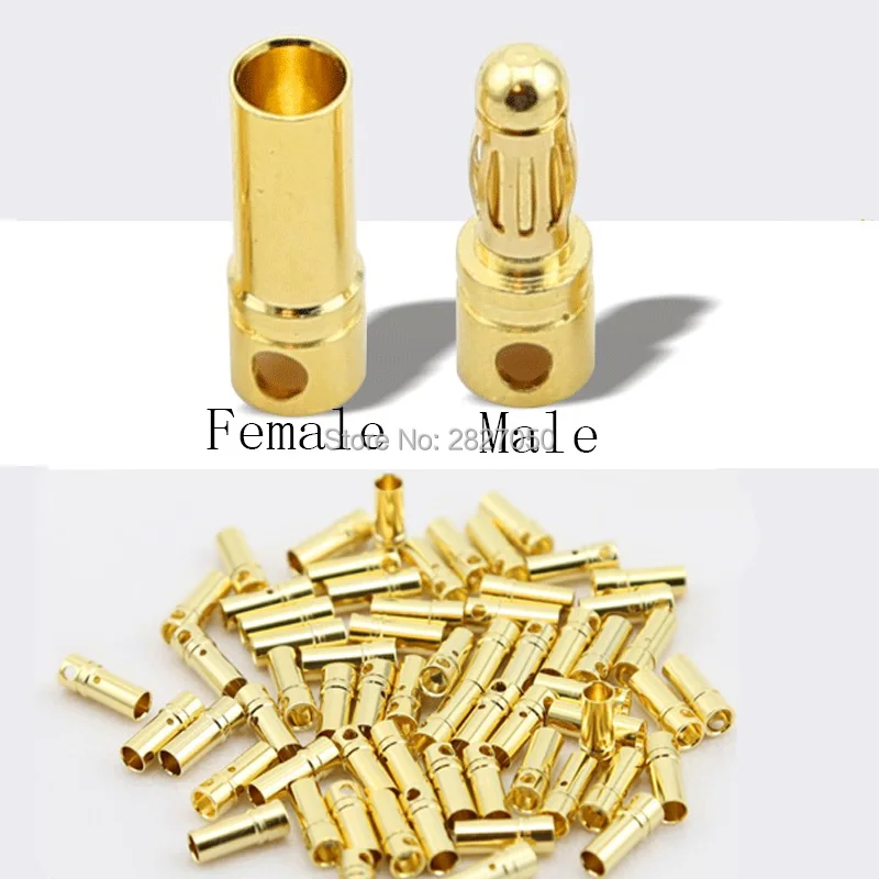 

10 Pair/20pcs Gold Bullet Banana Connector Plug 3.5mm for ESC Battery Motor