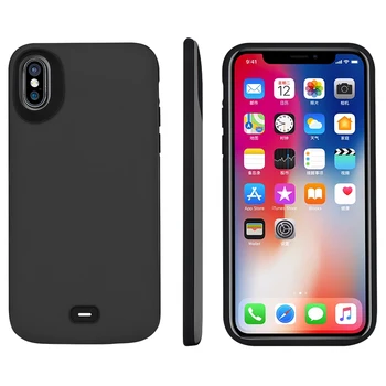 

Support Wired Headset 5000mah Rechargeable Extended Battery Charger Protective Case Power Pack for Apple iPhone X Music 2in1