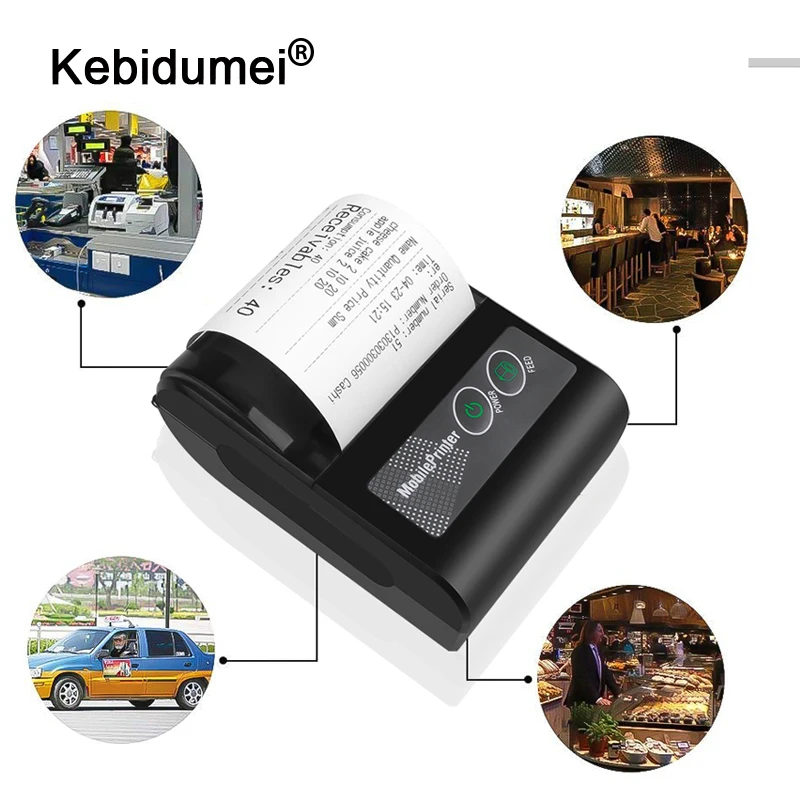 

Portable 58MM Mini Bluetooth Thermal Printer Wireless Receipt Bill Ticket For Android IOS Small Mobile Printer Pocket Printer