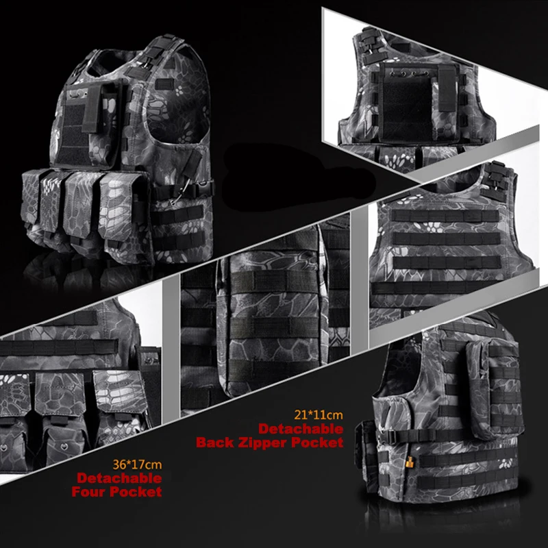 Children outdoor multi-function Tactical vest Men military combat vest Camouflage vest