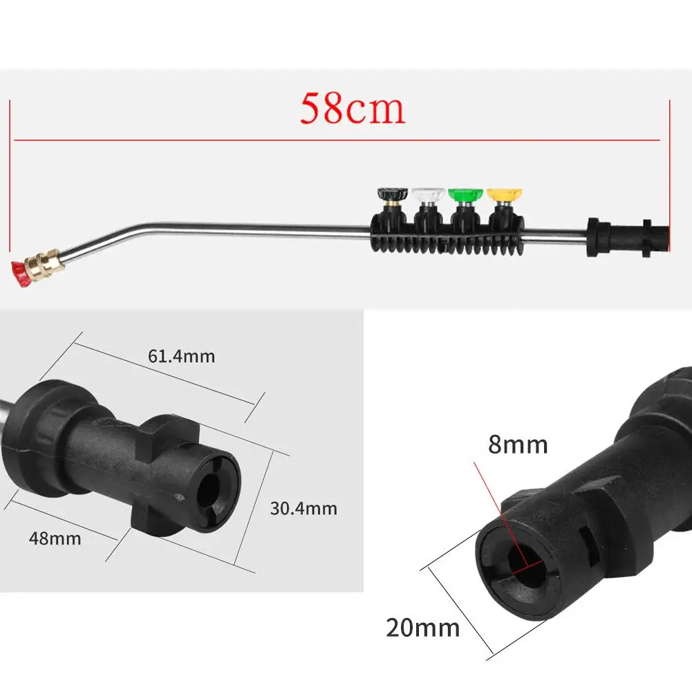 Для Karcher серии K Автомойка высокого давления автомойка водяной пистолет Снежная пена Лэнс длинный изогнутый стержень 1/4 для машинной мойки