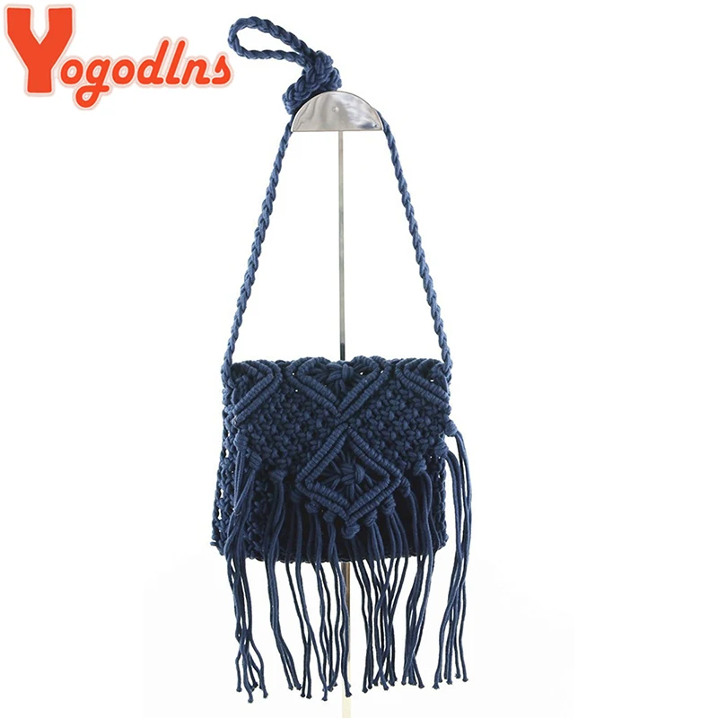 Yogodlns 2021 модная пляжная богемная сумка через плечо с кисточками bolsa feminina женская