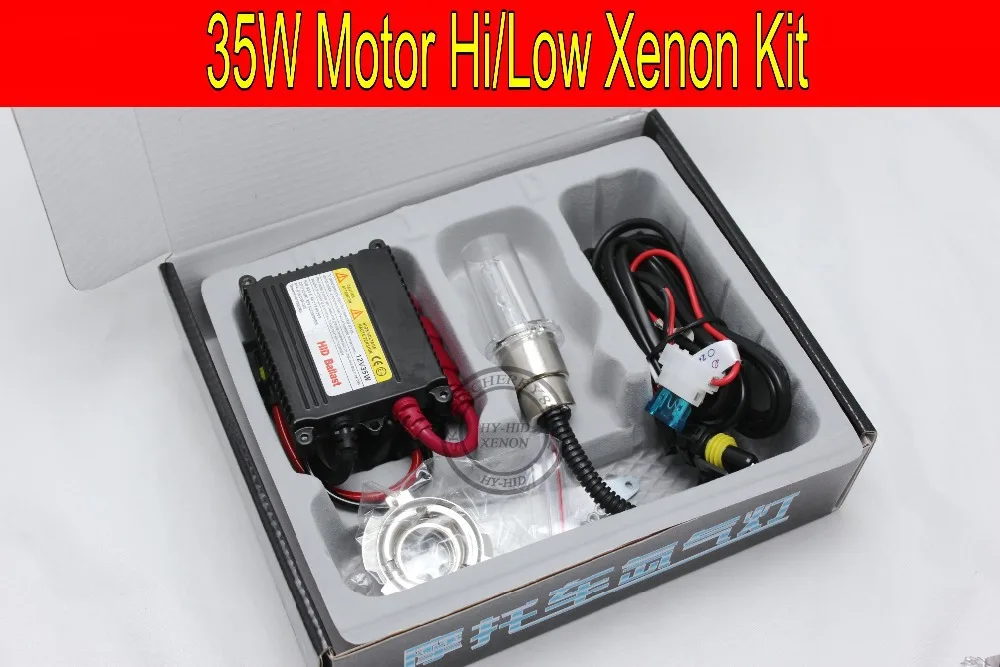 

Free shipping 1 set 35W HID kit for Motor/Motorcycle Bike Bi-Xenon Kit Hi/Low Xenon Bulbs H6 Motor Kit with slim ballast