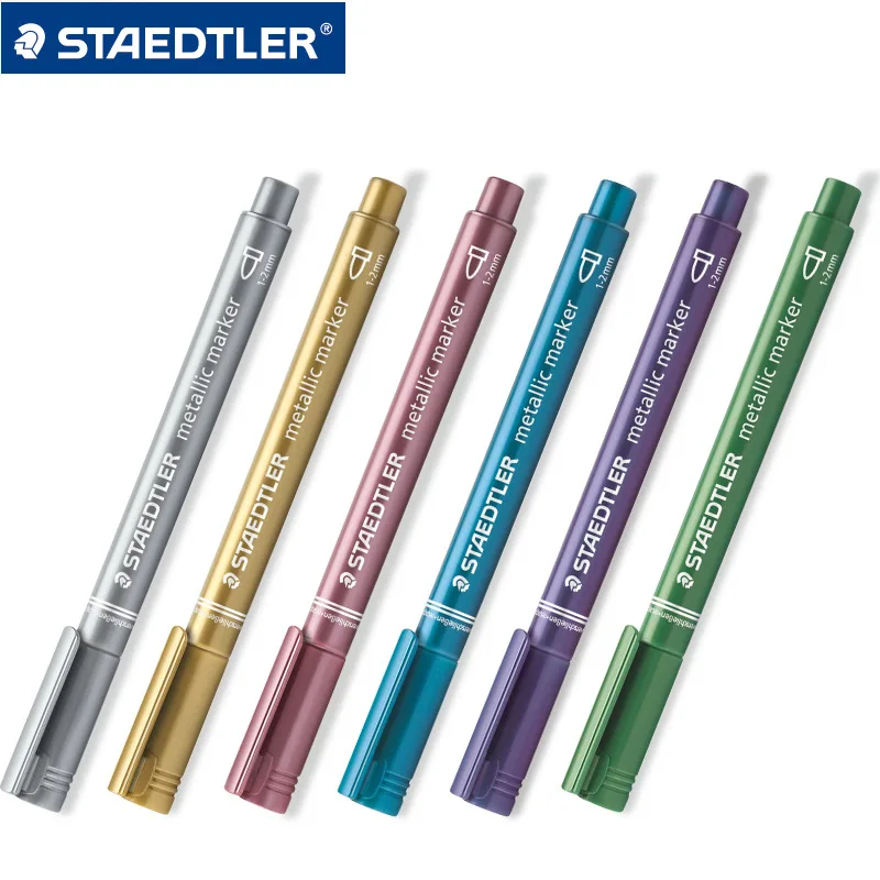 

Staedtler 8323 Marker Pen Greeting Card Metal Gold Silver Blue Green Purple Marker Drawing Copic Markers Art Markers