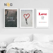 NOOG Nordic Canvas Painting Modern Prints Street Graffiti Art Posters Prints Love Art Wall Pictures Living Room Unframed Poster