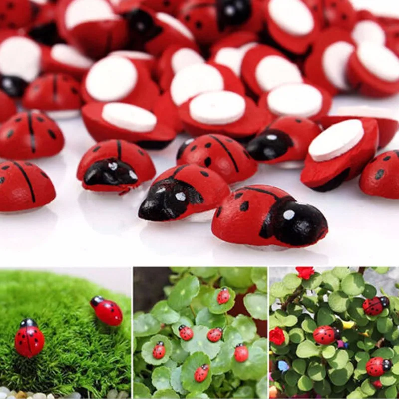 10pcs Miniatue landscape ornament ladybird Beetle cute Fairy Garden ornaments 