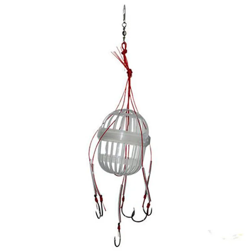 

1 Pcs Good Boxed Cage Explosion Hook Squid Fishing Group With Six Strong Hook Fishing Tackle Feeder Cage Accessories