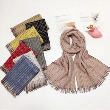 Новые Дети Мальчики Девочки Красочные с бахромой вязаный теплый шейный шарф Детская мода шаль шарф полиэстер/хлопок зима