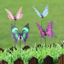 10 шт./компл. 7 см Искусственный сад бабочек украшения из бабочек; ставки двор завод газон ненатуральный butterefly разные цвета