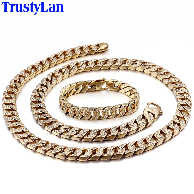 Золотой Нержавеющая сталь человек браслет мужской Для мужчин s длинные Цепочки и ожерелья цепи для Для мужчин браслеты для щиколоток, для панков, байкеров, подарки на день рождения