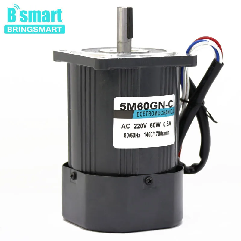 Bringsmart 5M60GN-CC 220V 60W AC Motor Small Machine High Speed Electromotor AC Adjustable Speed Motor Bringsmart 5M60GN-CC 220V 60W AC Motor Small Machine High Speed Electromotor AC Adjustable Speed Motor