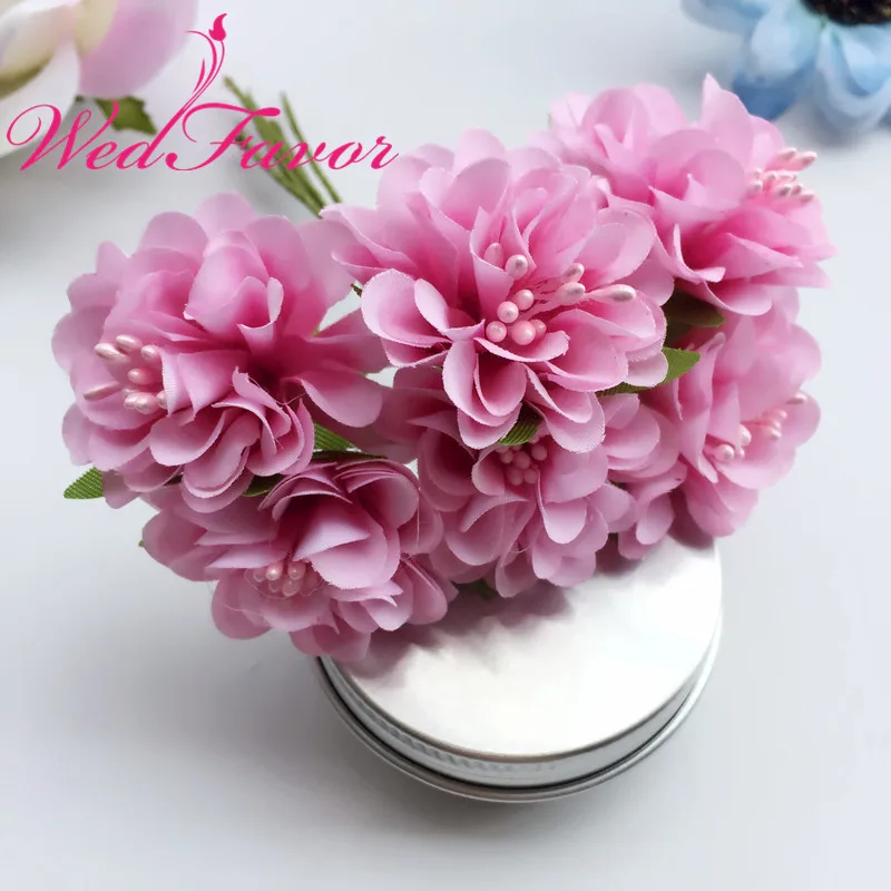 60 шт. 3 см Декоративные искусственные ткани букет ромашек шелковые хризантемы цветок для свадьбы набор гирлянд скрапбукинг украшения - Цвет: Pink
