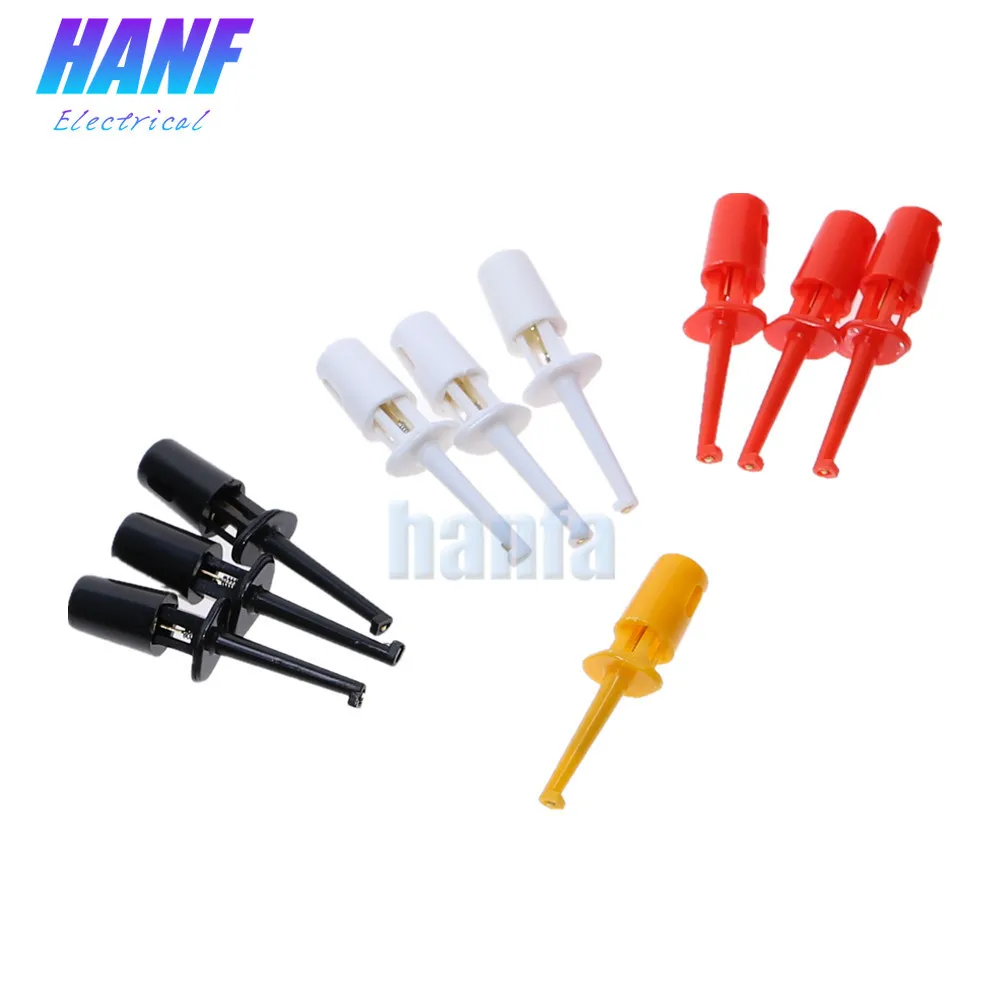 

10pcs clamp multimeter probes probe tips gauge test hook clamp probe 42mm long Test connector