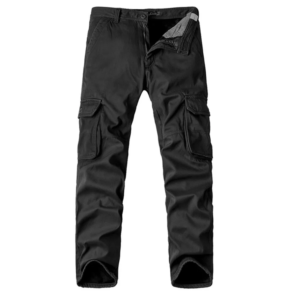 2017 Top Fashion Multi Pocket Solid Men Cargo Pants High Quality Men