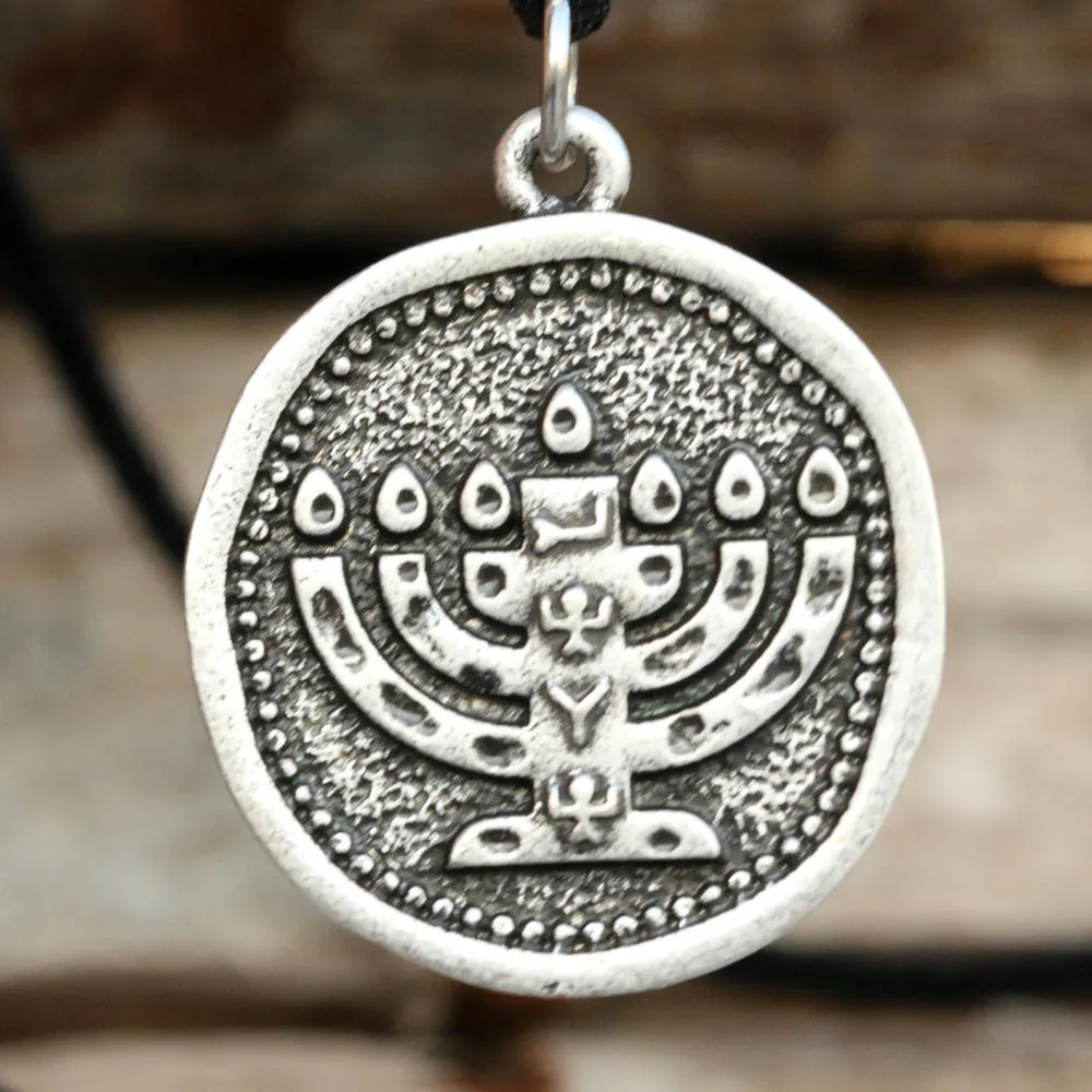 

Fashion Israel Menorah Necklace Bar Mitzvah Pendant Medallion Judaism Jewelry A262 Dropship