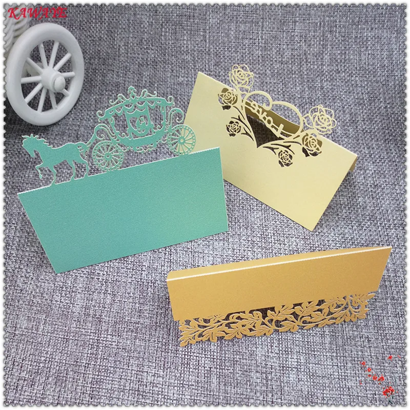 

20 Pcs Laser Cutting Wedding Party Table Place Seat Name Decoration Cards 4 Colors Multiple Styles Birthday Seat Card 7ZZ51
