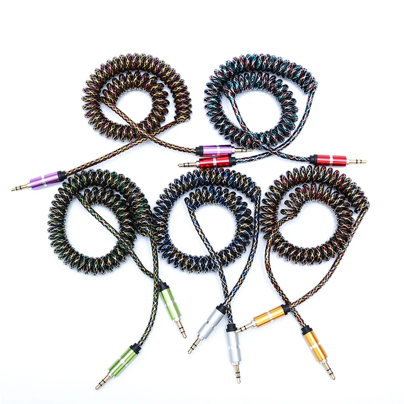 Coiled 3 5mm AUX Audio font b Cable b font 3 5 Jack Male to Male
