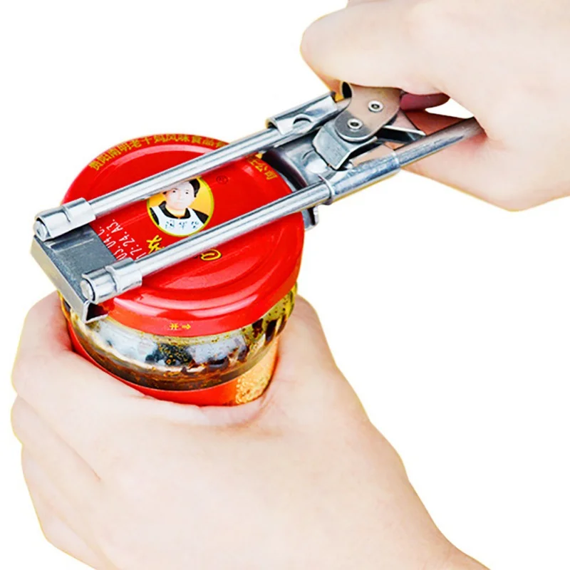 

NORBI Kitchenware Stainless Steel Adjustable Can Opener Multifunction Side Cut Manual Jar Bottle Opener Kitchen Accessories