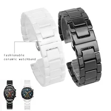 12/14/16/18/20/22 мм блеск для samsung Шестерни S2/S3 качество ремешок для часов Керамика ремешок для часов Роскошный металлический браслет для huawei часы 2