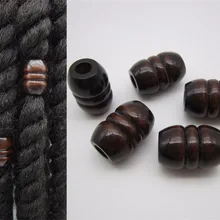 5 шт./упак., деревянная большая оплетка с большим отверстием для волос, Dread Dreadlock, бусины, трубка, кольцо, манжеты, зажим для удлинения, ювелирные изделия, приблизительно 7 мм, отверстие