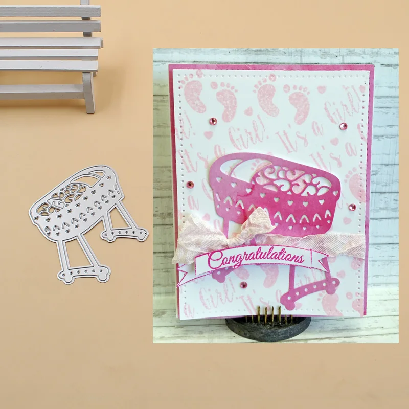 

Baby cot Metal Cutting Dies Stencils for DIY Scrapbook Photo Album PaperCard Decorative Craft Embossing Die 2018 new