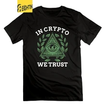Eightin In Crypto We Trust T Shirt Bitcoin Trading & Mining Cryptocurrency T-Shirt Short Sleeves 100% Cotton Tees Graphic Tops