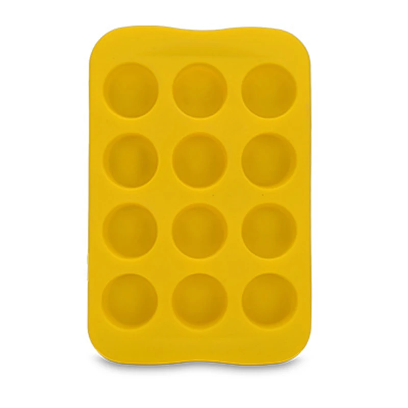 Round Yellow Силиконовая звезда креативная форма для шоколада 12 сетка 1 шт. популярная форма для торта в форме сердца квадратный Кубик Льда круглые кухонные аксессуары Форма для желе - Цвет: Round Yellow