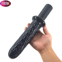 FAAK Lattice Pattern Surface Long Dildo Anal Plug With Screw Handle Big Anal Butt Plug For Women Masturbator Sex Products