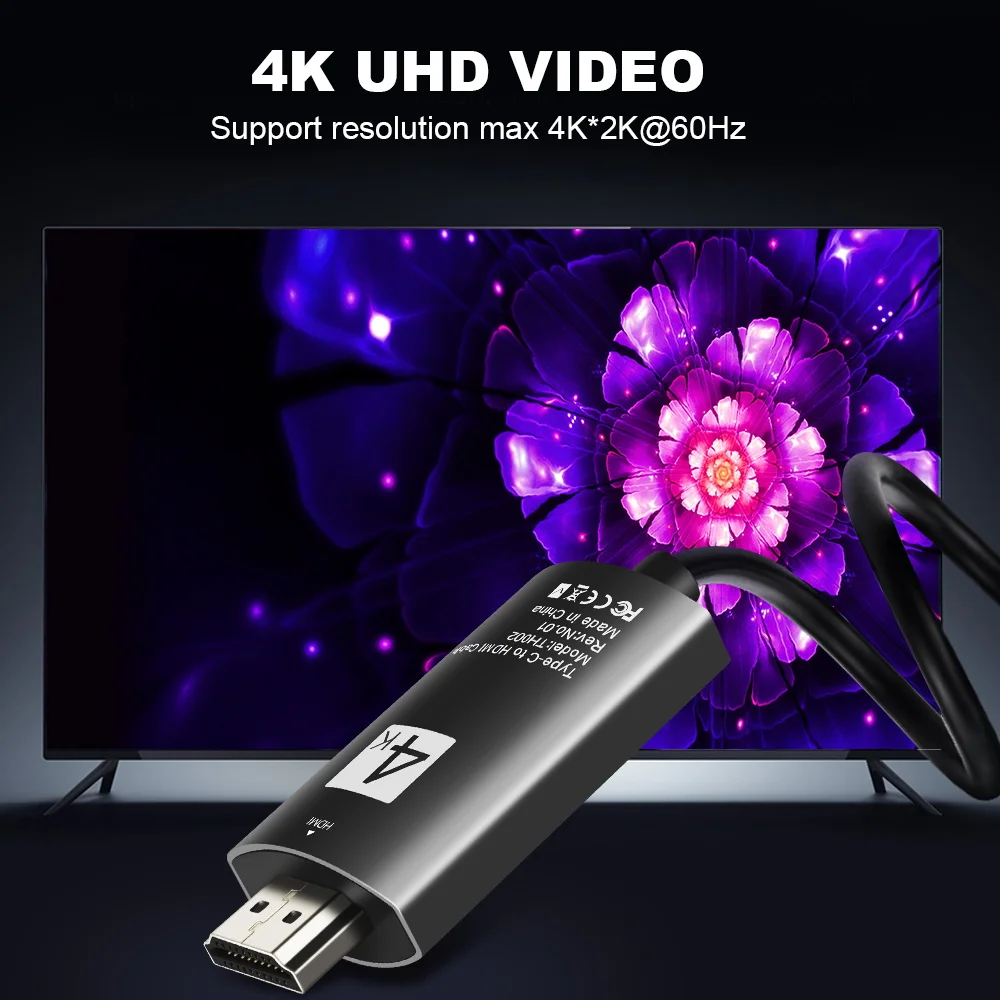 4K USB 3,1 USB-C type C-HDMI кабель для Macbook // HDTV hdmi адаптер Thunderbolt 3 кабель для Galaxy S9/S9+/S8/S8