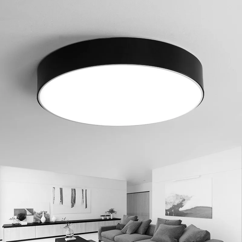 Modern LED Ceiling Light Black White Acrylic Round LED ...