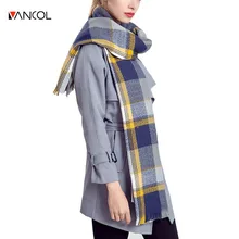 vancol 2016 new arrival plus size brand female plaid long shawl wrap tartan Winter scarves stoles plaid women cashmere scarf