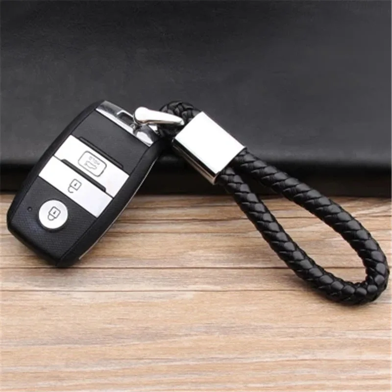 

Business Keychain Braided Genuine Leather Zinc Alloy Car Key Ring For Kia Rio Sorento Cerato K3 K3S K4 K5 KX3 Sportage QL KX5
