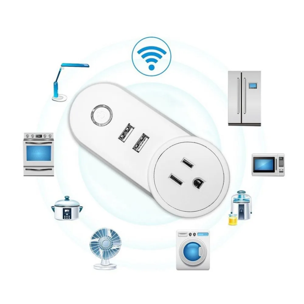 

Remote Control Outlet WiFi Smart Socket Wireless Timer Socket Home Adaptor With USB Ports US Plug UK Plug EU Plug