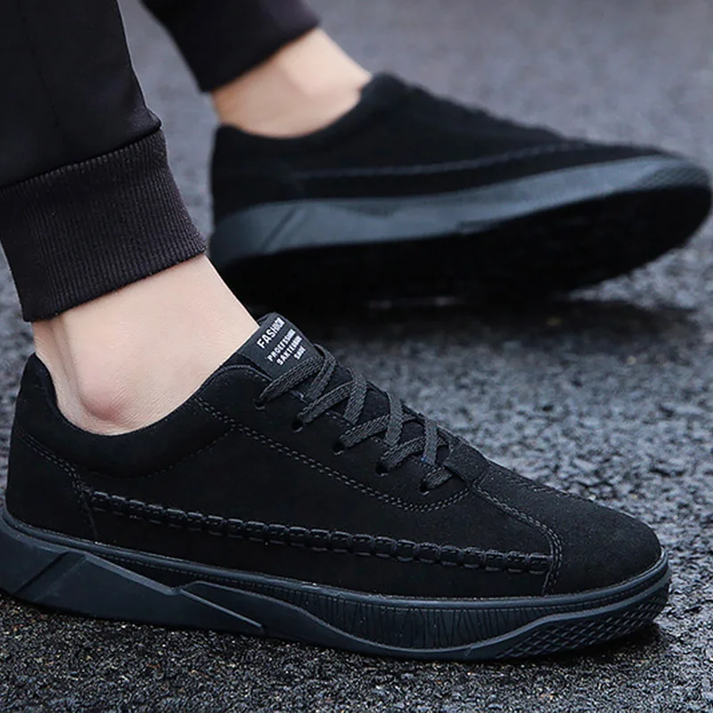 

LAKESHI Man Casual Shoes Men's Vulcanize Shoes Lace-up Solid Shallow Fashion Male Sneakers Cotton Fabric Comfortable Men Shoes
