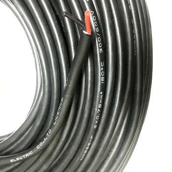 Online DHL 100M 2core Instrument Wire Silica Gel High Temperature Cable 0.75 Square YGC High Temperature Resistant Silicone Soft Wire