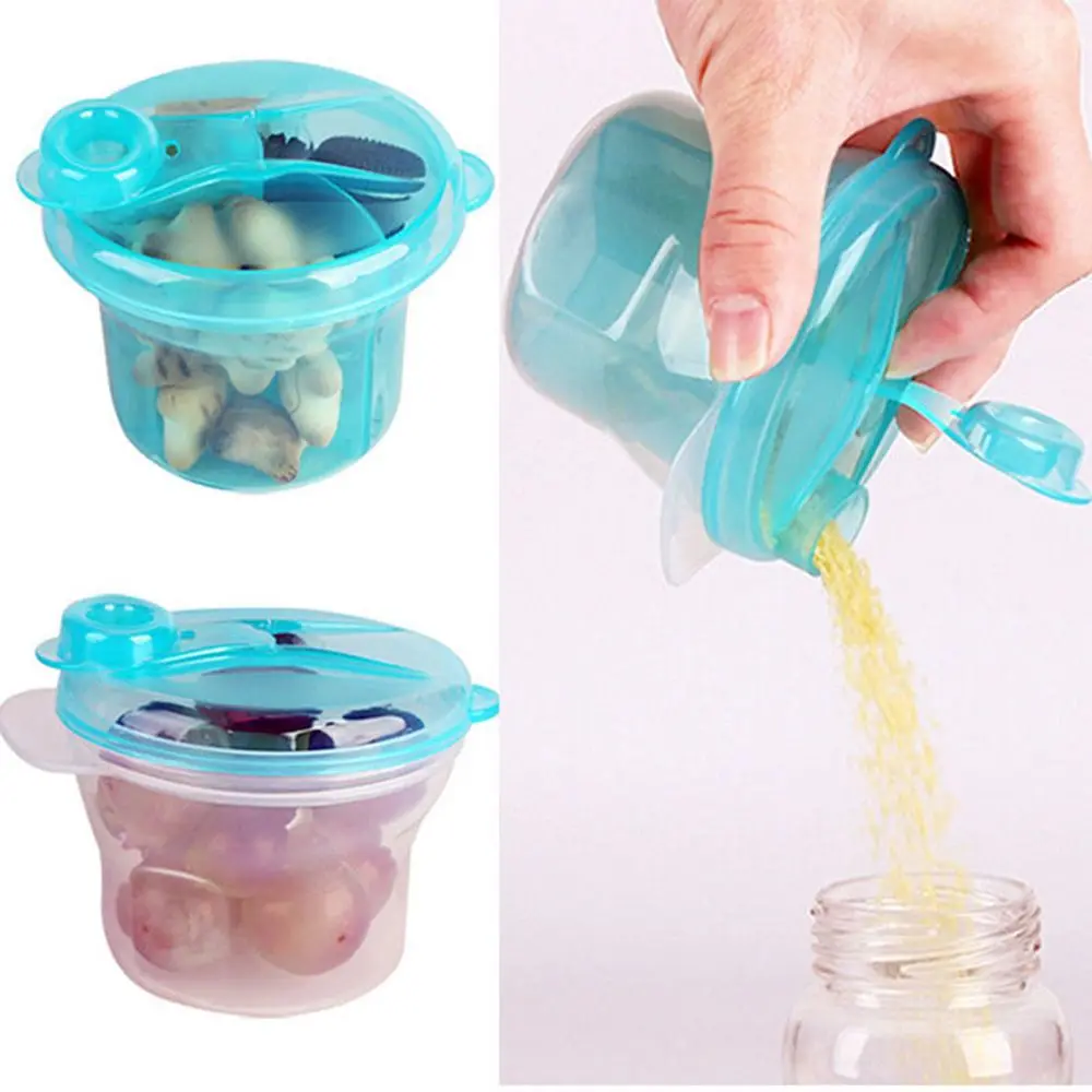 

3 Grid Separated Mini Rotating Baby Kids Milk Powder Formula Container Storage Feeding Box Holder Travel Portable
