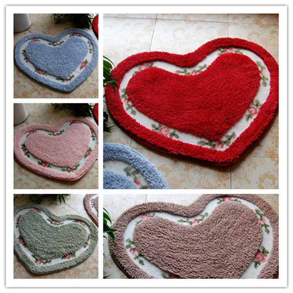 En forma de corazón alfombras niños Floral alfombras de baño amor
