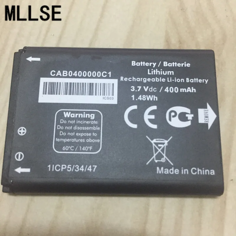 Аккумулятор MLLSE 400 мА/ч для Alcatel OT1035D CAB0400000C1 батарея One Touch 232 1013X 1/2/4 1/2 1 2 2|battery for