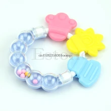 Прорезыватель для зубов для маленьких детей, жевательная игрушка, молярный стержень, силиконовый колокольчик, Jingle дизайн# K4UE# Прямая поставка