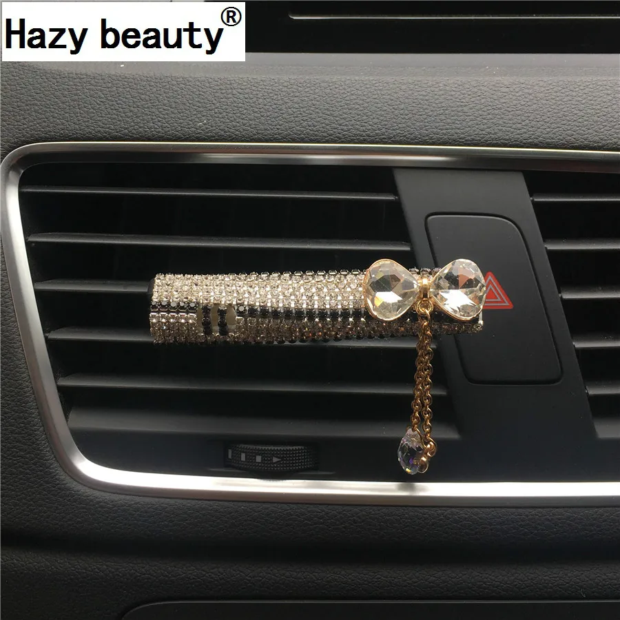 

Hazy beauty The new car with air outlet of automobile modeling exquisite jewelry lady perfume clip Car Air Freshener Ornament