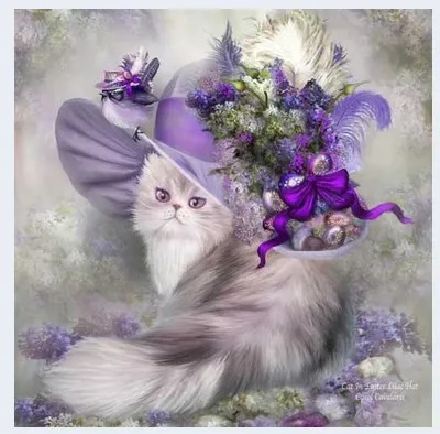

New mosaic full laid Diamond painting embroidery beads Beautiful hat lady cat beads cross stitch handwork kits wall decor sales