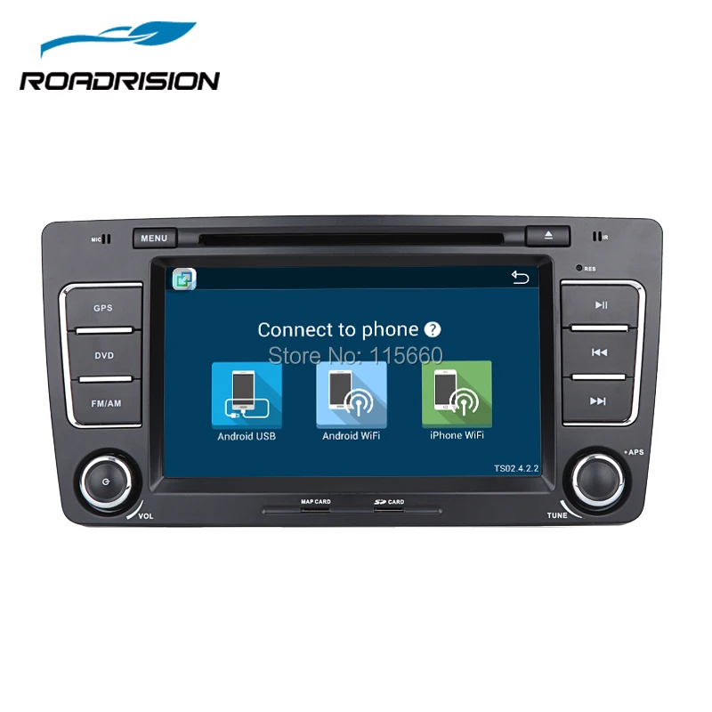 RoadRision 2Din Android 6 0 четырехъядерный 7 дюймовый автомобильный DVD плеер для Skoda Octavia 2009