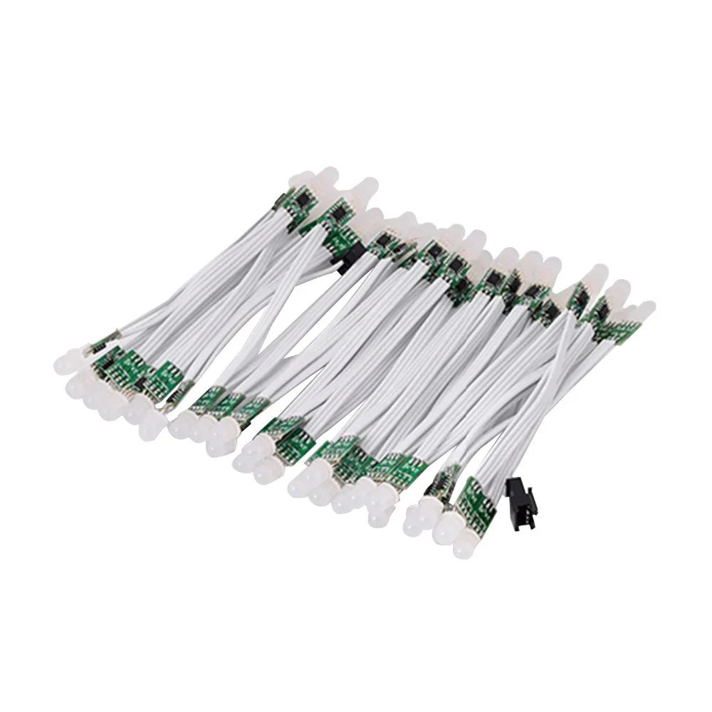 50pcs/string 9mm WS2811 Digital Led pixel Module 2811 IC RGB Black/Green/White/RGB wire Addressable no waterproof ip30 DC5v led modules led module