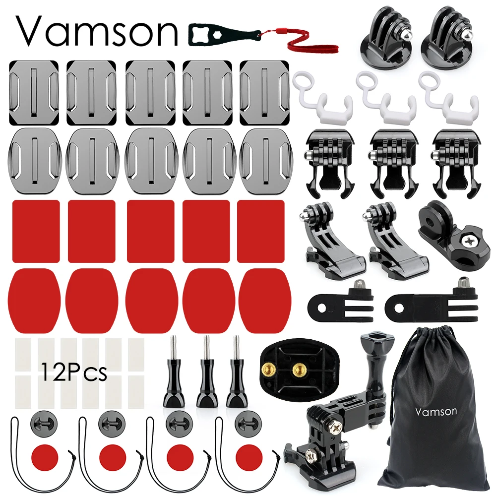 

Vamson Accessories Kit for Gopro hero 6 5 4 practical Adapter Mount For Xiaomi yi for SJCAM SJ4000 EKEN SOOCOO VS90B