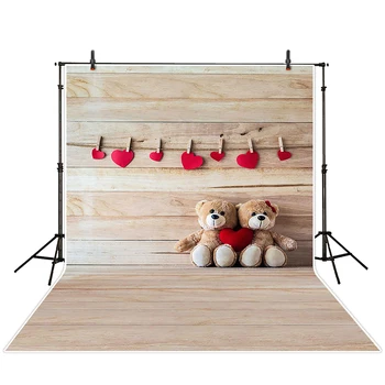 

MEHOFOTO Christmas Photography Backdrop Photographic Background Love Teddy Bear Board Backdrops Boy Fabric Excluding Bracket