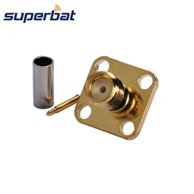 Superbat RF RP-SMA обжимной гнездовой разъем(штырь) фланцевый соединитель для коаксиального кабеля LMR100 RG316 RG174