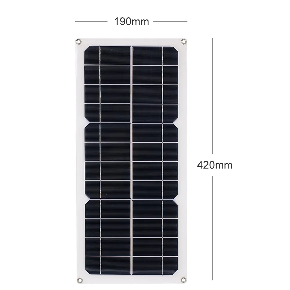 New DC5V/DC1 Dual USB Solar Panel with Car Charger Portable Accessories Solar Charger Controller for Outdoor Camping LED Light