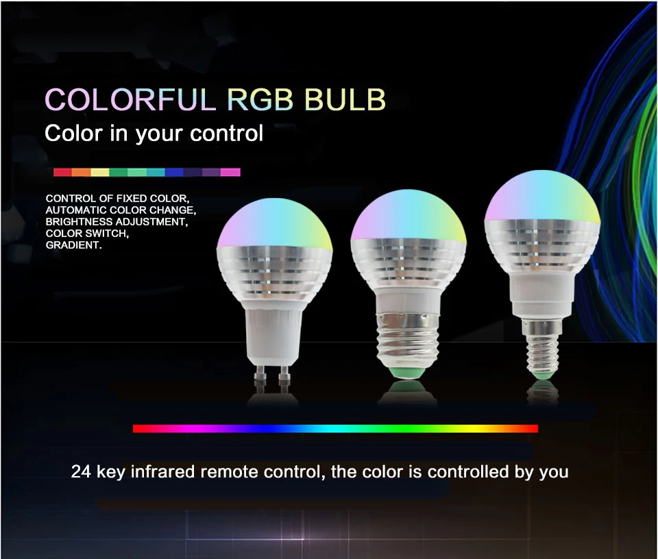 E27 E14 светодиодный 16 Цвет Изменение RGB магический светильник лампа 85-265V 110V 120V 220V RGB светодиодный светильник Точечный светильник+ ИК-пульт дистанционного управления Управление