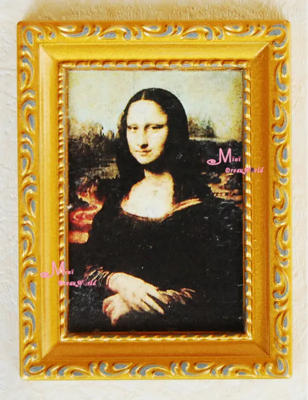 Кукольный домик миниатюрная Классическая картина в рамке Monalisa качество