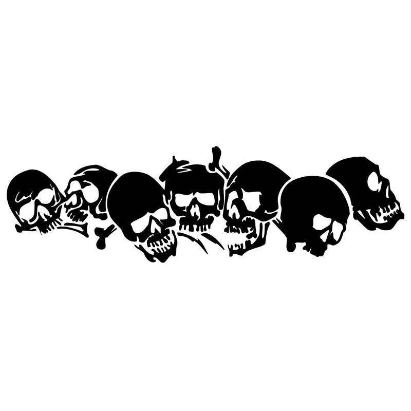 10 PCS 23*6.7CM Scary Skull Car Sticker Whole Body Vinyl Covers Auto Accessory Refitting DIY Black White Skeleton | Автомобили и